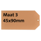 Label karton nr3 200gr 45x90mm chamois 1000stuks