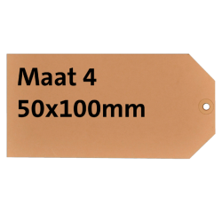 Label karton nr 4 200gr 50x100mm chamois 1000 stuks