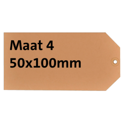 Label karton nr4 200gr 50x100mm chamois 1000 stuks