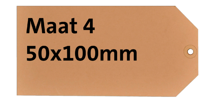 Label karton nr 4 200gr 50x100mm chamois 1000 stuks