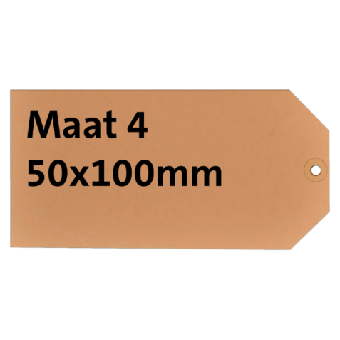 Label karton nr4 200gr 50x100mm chamois 1000stuks