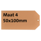 Etiquette carton n°4 200g 50x100mm chamois 1000 pièces
