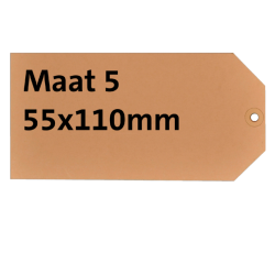 Etiquette carton n°5 200g 55x110mm chamois 1000 pièces