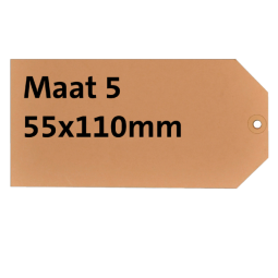 Label karton nr5 200gr 55x110mm chamois 1000stuks