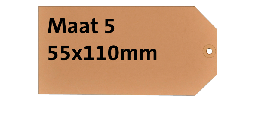 Cardboard label no. 5 200g 55x110mm buff 1000 pieces