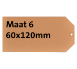 Cardboard label n°6 200g 60x120mm chamois 1000 pieces
