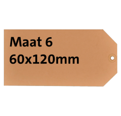 Label karton nr 6 200gr 60x120mm chamois 1000 stuks