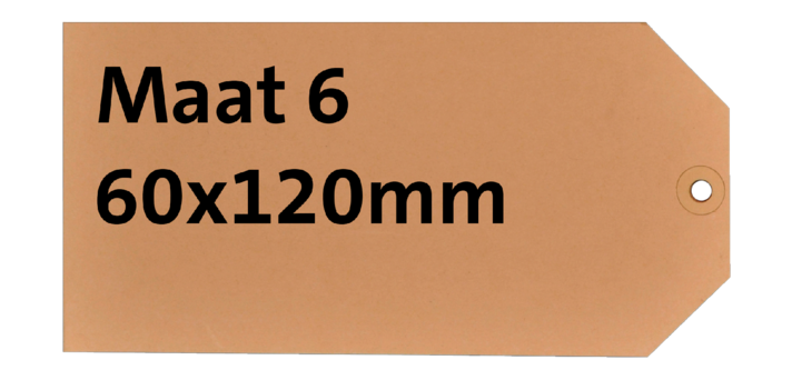 Cardboard label n°6 200g 60x120mm chamois 1000 pieces