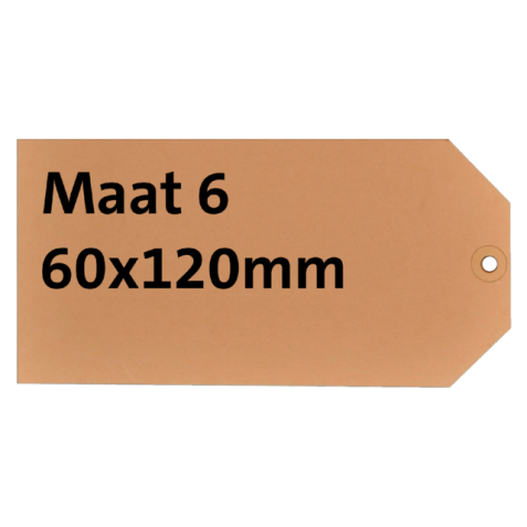 Label karton nr6 200gr 60x120mm chamois 1000 stuks