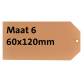 Etiquette carton n°6 200g 60x120mm chamois 1000 pièces