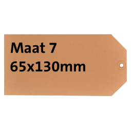 Label karton nr7 200gr 65x130mm chamois 1000stuks