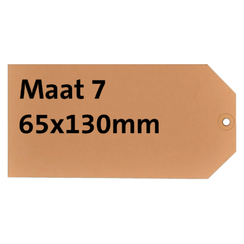 Label karton nr7 200gr 65x130mm chamois 1000stuks