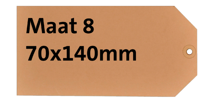 Cardboard label no. 8 200g 70x140mm chamois 1000 pieces