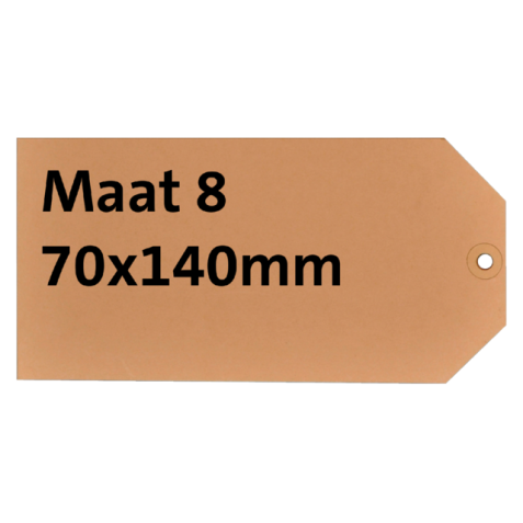 Etiquette carton n°8 200g 70x140mm chamois 1000 pièces