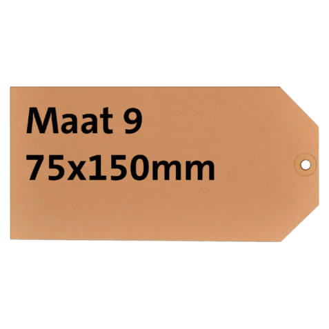 Label karton nr9 200gr 75x150mm chamois 1000 stuks