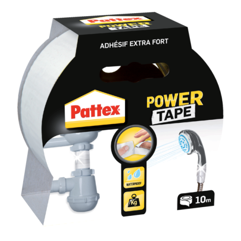 Ruban adhésif Pattex Power Tape 50mmx10m blanc