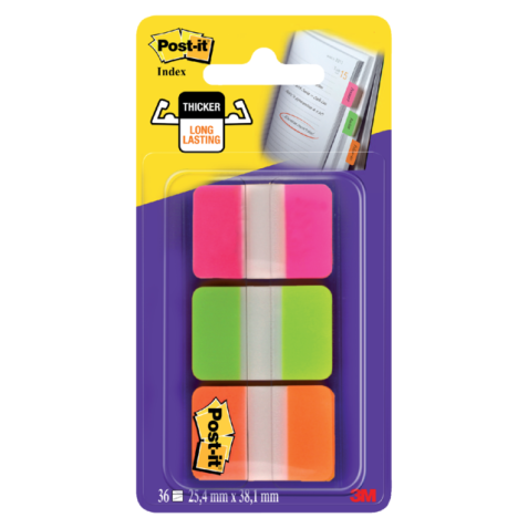 Marque-pages 3M Post-it 686 25,4x38mm strong assorti