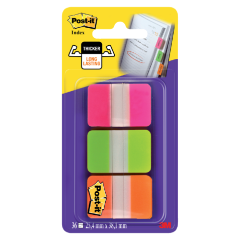 Indextabs Post-it 686GOT 25.4x38mm strong roze en groen 36 tabs