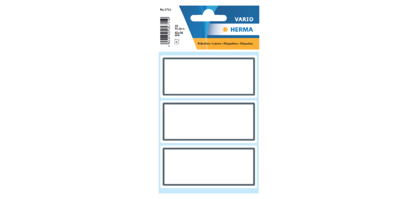 HERMA 5711 Notebook Label 82x36mm grey frame 18 pieces