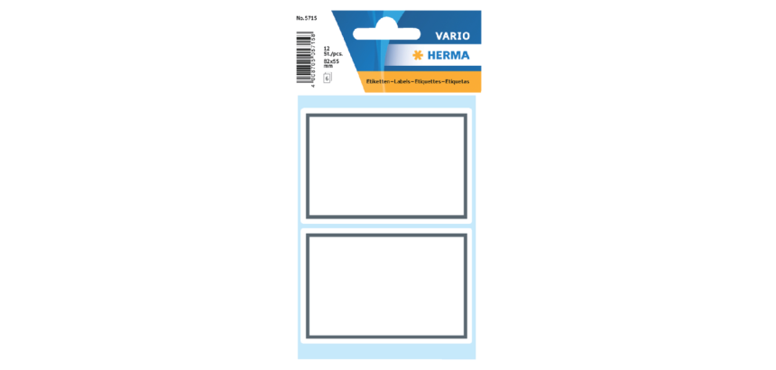 HERMA 5715 notebook label 82x55mm gray frame 12 pieces