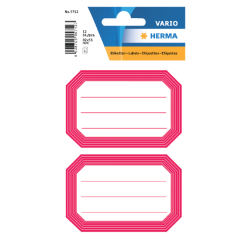 Etiquette cahier HERMA 5712 82x55mm bord rouge 12 pièces
