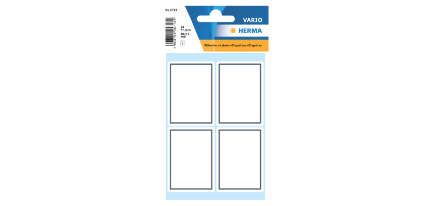 Etiket HERMA 5713 40x55mm schrift grijs kader 24 stuks