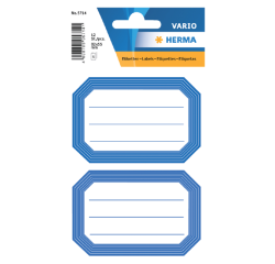 Etiquette cahier HERMA 5714 82x55mm bord bleu 12 pièces