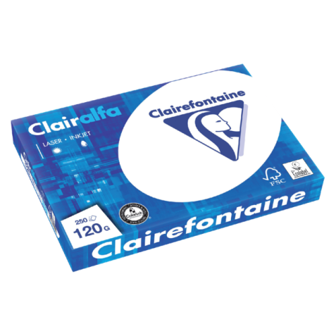 Kopieerpapier Clairefontaine Clairalfa A4 120gr wit 250 vel