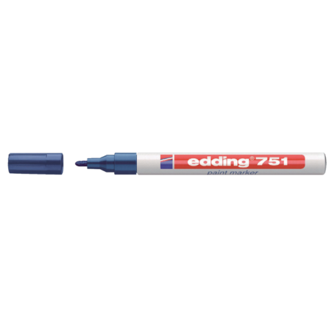 Viltstift edding 751 lakmarker rond 1-2mm blauw