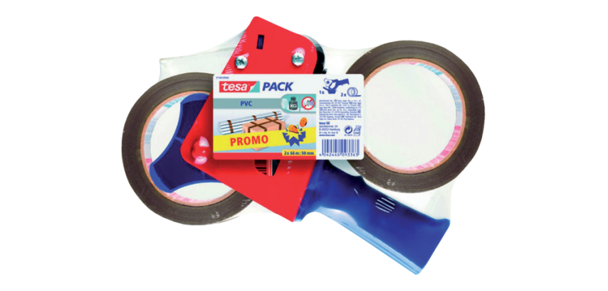 tesapack® ultra starkes Verpackungsband 66mx50mm PVC + Abroller