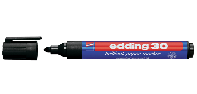 Marqueur edding 30 brilliant ogive 1,5-3mm noir