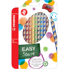 Crayons de couleur STABILO 331 Easycolors droitier + taille-crayon assorti 'setui 12 pièces