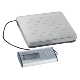 MAULcargo Paketwaage bis 50kg, Metallplatte 27x27cm + 9V Batterie, silber