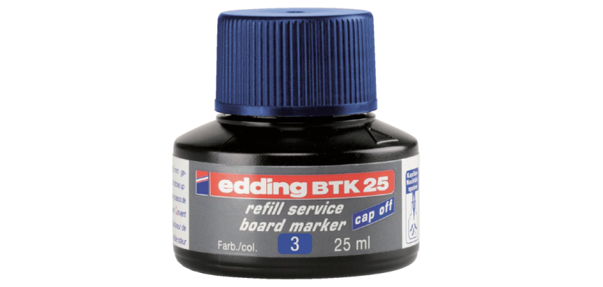 Encre marqueur edding BTK25 pour tableau blanc bleu
