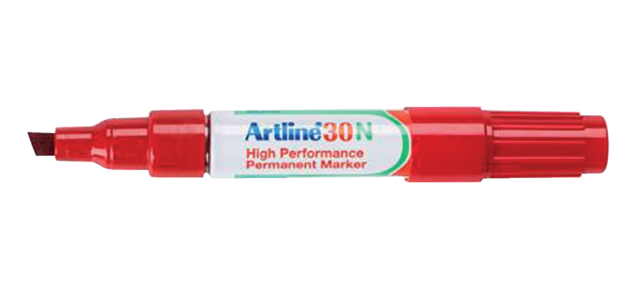 Artline 30 chisel tip marker red 2-5mm