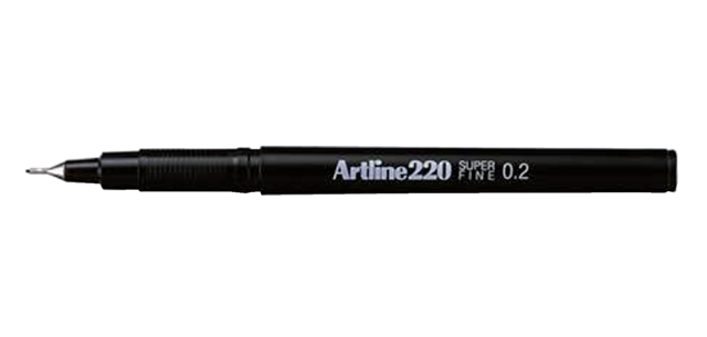 Fineliner Artline 220 rond super fijn zwart