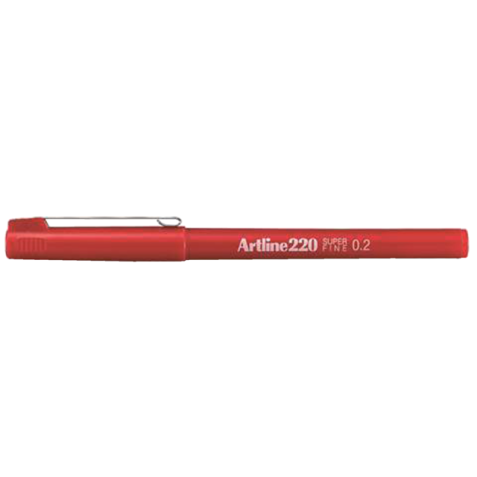 Fineliner Artline 220 rond super fijn rood