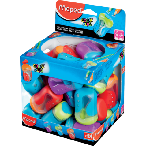 Puntenslijper Maped Color'Peps 2gaats display á 24 stuks assorti
