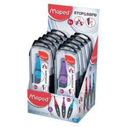 Compas Maped Stop & Safe 3 parties présentoir 10 pièces assorti