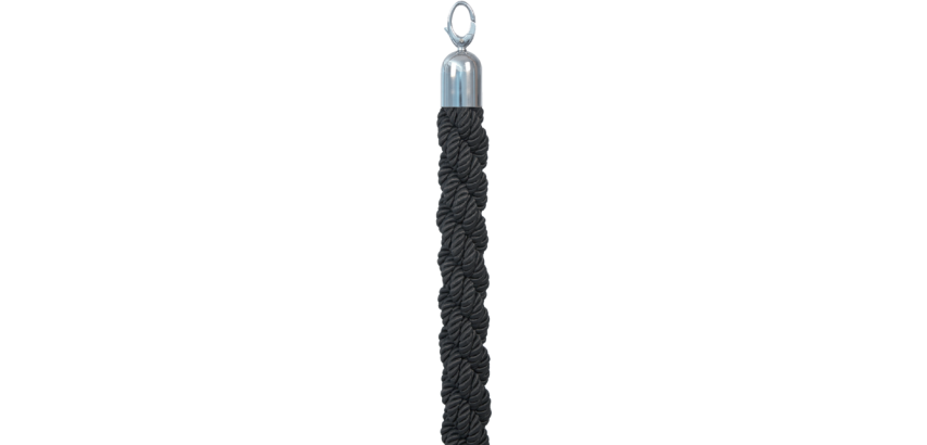 Corde Securit 150cm noire avec embouts chromés