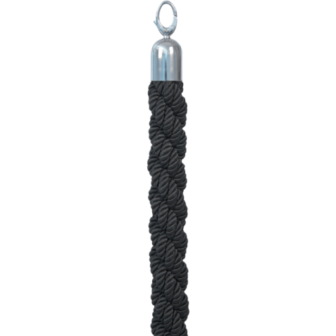 Corde Securit 150cm noire avec embouts chromés