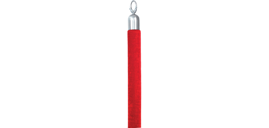 Corde Securit 150cm rouge avec embouts chromés