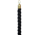 Corde Securit 150cm noire avec embouts dorés