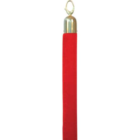 Corde Securit 150cm rouge avec embouts dorés