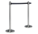 Stainless steel security post with 210cm black retractable belt