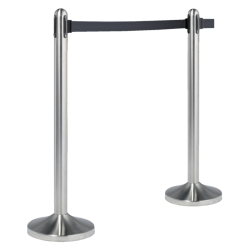 Poteau Securit inox avec enrouleur 210cm noir