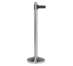 Stainless steel security post with 210cm black retractable belt