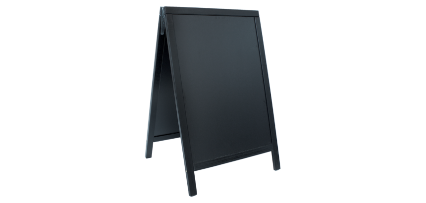 Stoepbord Securit 550x850x30mm zwart hout