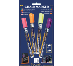 Krijtstift Securit SMA-100 rond 1-2mm geel/oranje/roze/paars blister à 4 stuks