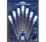 Krijtstift Securit SMA-100 rond wit 1-2mm blister à 7 stuks